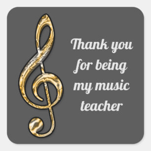Tack Music Teacher Instruktörsvärdering Fyrkantigt Klistermärke