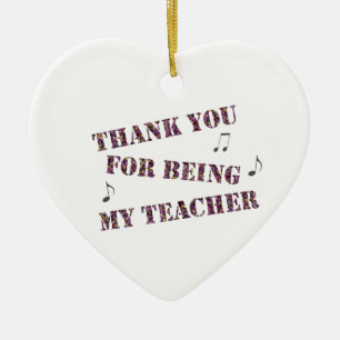 Tack Music Teacher Instruktörsvärdering Julgransprydnad Keramik