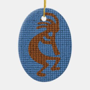Tack Music Teacher Kokopelli Southwest Mosaic Julgransprydnad Keramik
