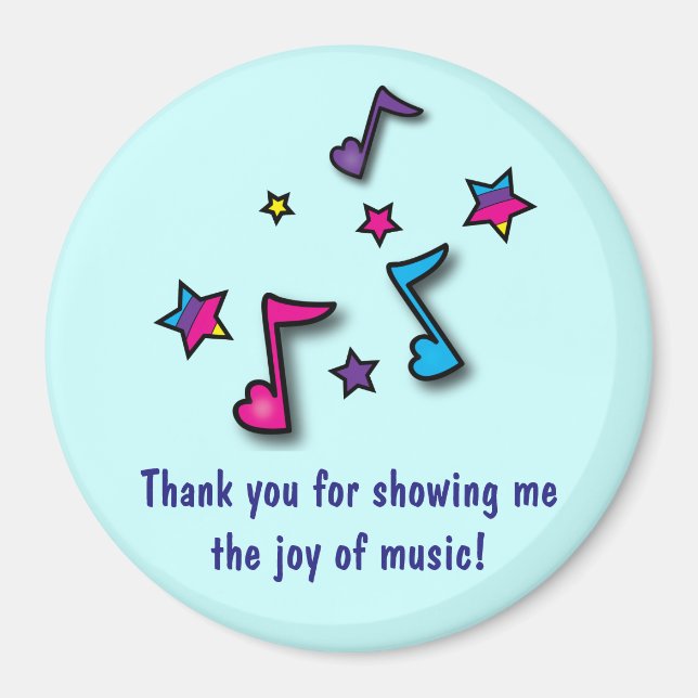 Tack: Music Teacher Notes and Stars Magnet (Framsidan)