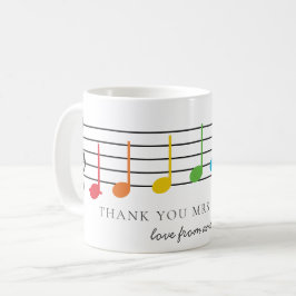 Tack Music Teacher-uppskattningsnoteringar för reg Kaffemugg