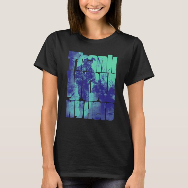 Tack My Hero Militär Veteran 1 T Shirt (Framsida)