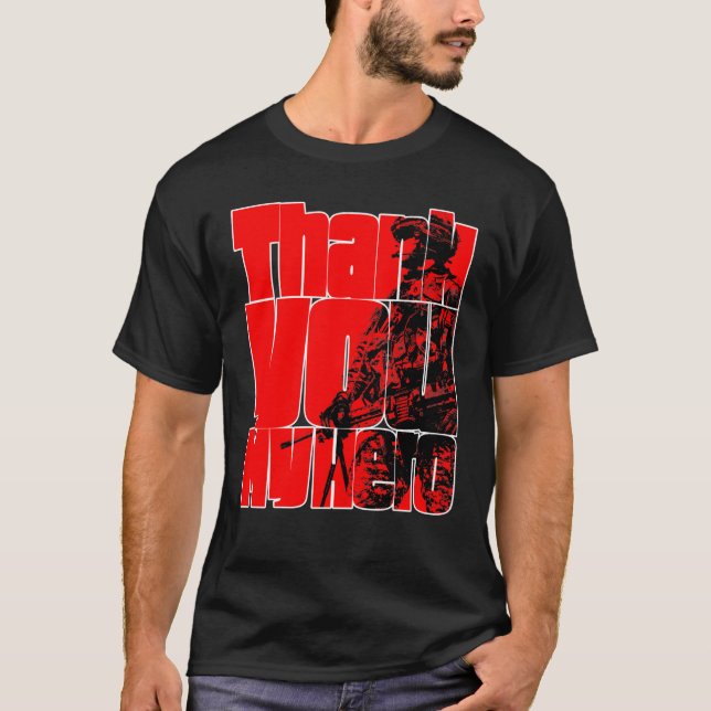 Tack My Hero Militär Veteran 3 T Shirt (Framsida)