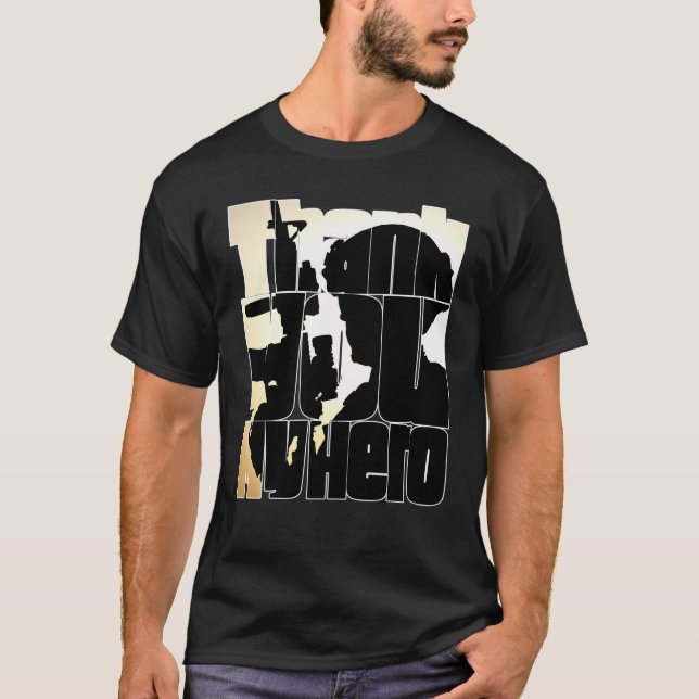 Tack My Hero Militär Veteran 9 T Shirt (Framsida)