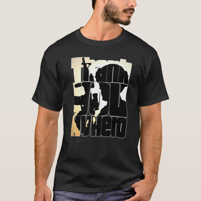 Tack My Hero Military Veterans American Soldi T Shirt (Framsida)