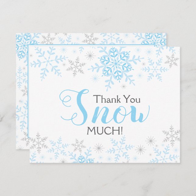 Tack mycket blått Pojke-vykort för SNÖ (Fram/baksida)