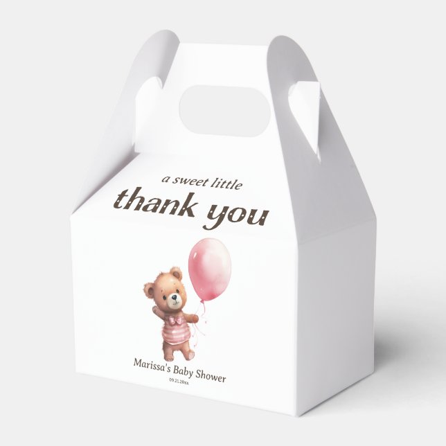 Tack Nalle Girl Baby Shower Presentaskar (Framsidan Sidan)