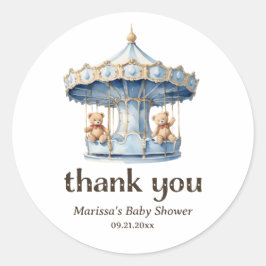 Tack Nalle Twin Boy Shower Sticker Runt Klistermärke