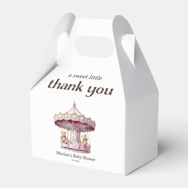 Tack Nalle Twin Girls Baby Shower Presentaskar (Framsidan Sidan)