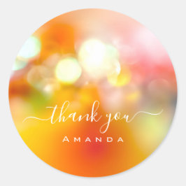 Tack Namn 16:e Möhippans Rosa Ombre Runt Klistermärke