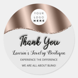 Tack Namn Anpassningsbar Logotyp Ro Grått Runt Klistermärke