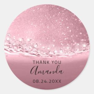 Tack Namn Date Spark Möhippa Rosa ros Runt Klistermärke