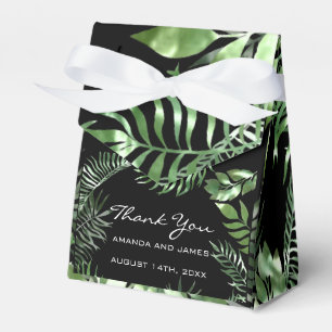 Tack, Namn Date White Tropik Monstera Favor Black Presentaskar