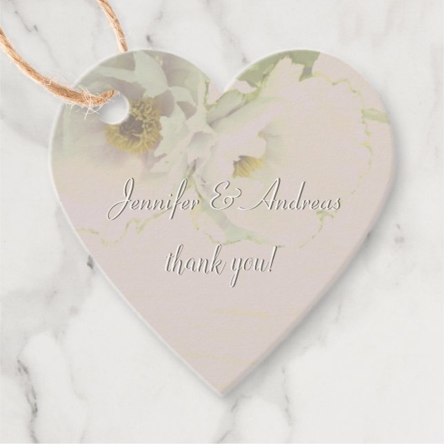 "Tack!" Namn Mauve Peony Gåvor Etiketter (Framsida)