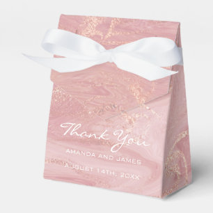 Tack Namn Ro Guld Rosa Marble Favor Gift Presentaskar