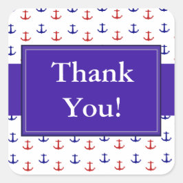 Tack Nautical Anchors Stickers Fyrkantigt Klistermärke