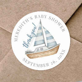 Tack Nautical Baby Shower Runt Klistermärke