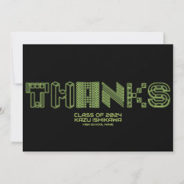 TACK | Neon gröna examensannonseringskort Inbjudningar