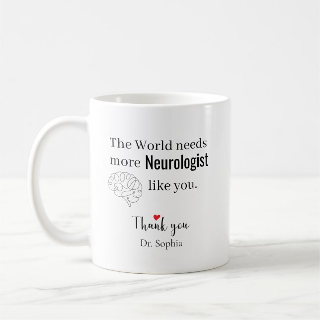 Tack Neurolog Anpassat Namn Kaffemugg (Vänster)