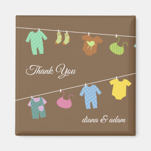 Tack Neutralt Baby Shower Magnet