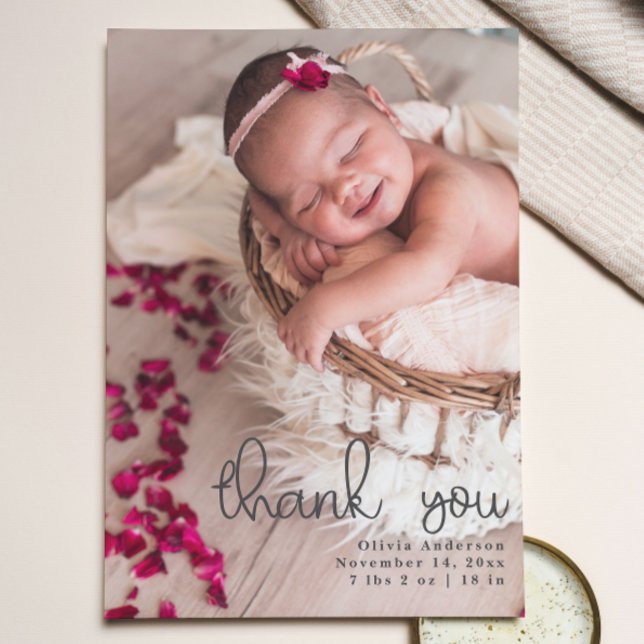 Tack Newborn Photos Script Calligraphy Meddelande (Thank You Newborn Photos Script Calligraphy Announcement)