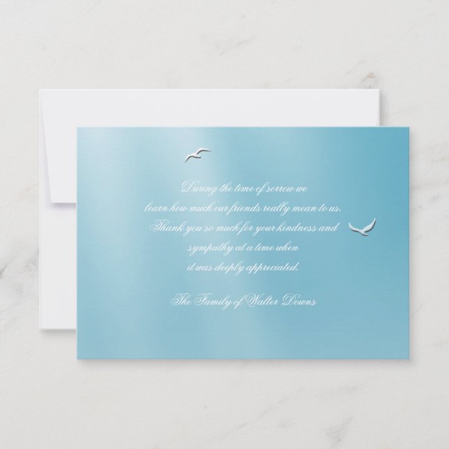 Tack Notecard för blåtthimmelförlust (Framsida)