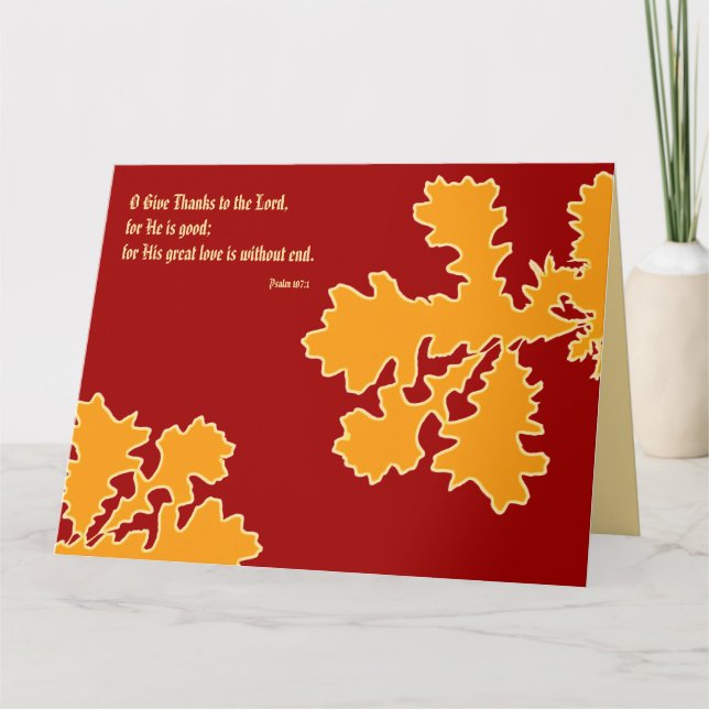 Tack Oak Leaves Välkomstkort Kort (Framsida)