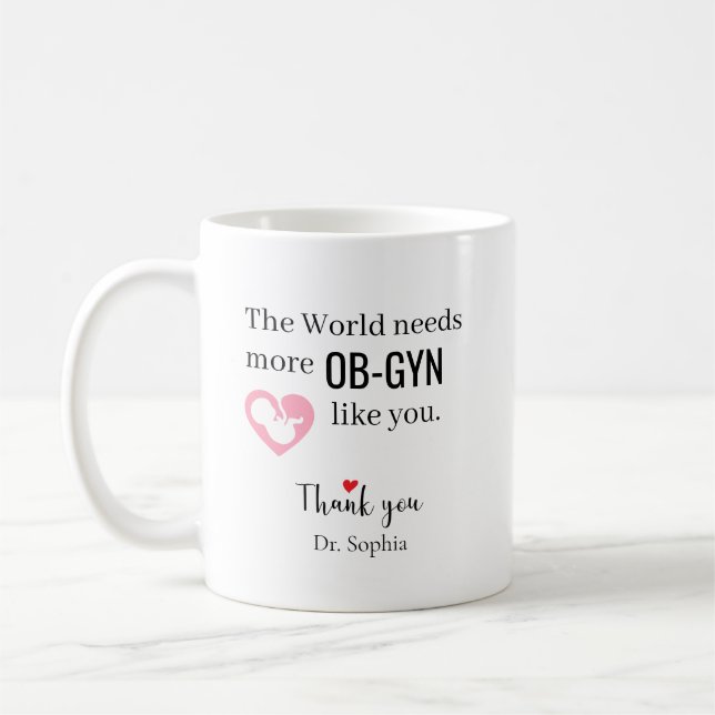 Tack OB-GYN Anpassat Namn Kaffemugg (Vänster)
