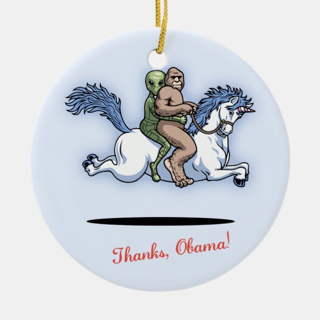 Tack Obama! Julgransprydnad Keramik (Framsidan)