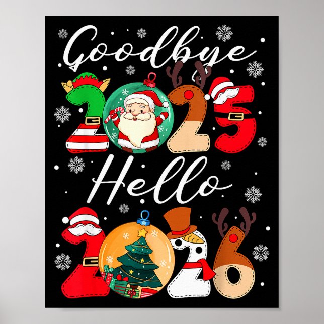 Tack och adjö 2025 Hej 2026 Gott nytt år Chris Poster (Framsidan)