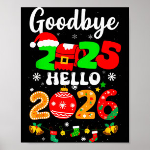 Tack och adjö 2025 Hej 2026 Gott nytt år Chris Poster