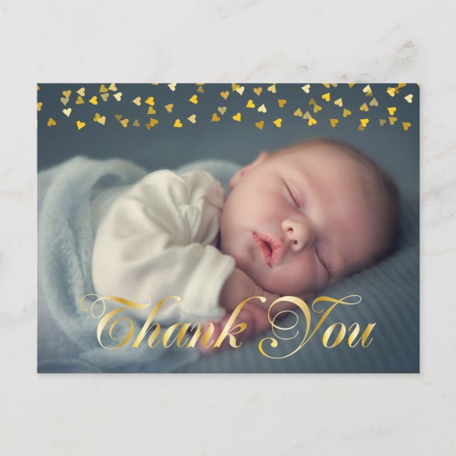 Tack och Baby Meddelande Vykort (Framsida)