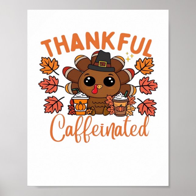 Tack- och koffeinfri Thanksgiving kaffe Poster (Framsidan)
