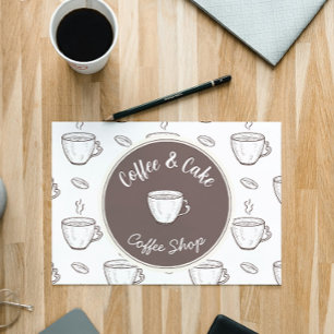 Tack och logotypkort för litet kafé tilläggskort