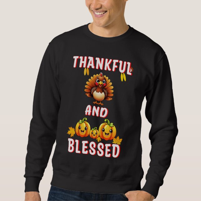 Tack och lov, 23 amerikanska Maple November-Thanks Lång Ärmad Tröja (Framsida)