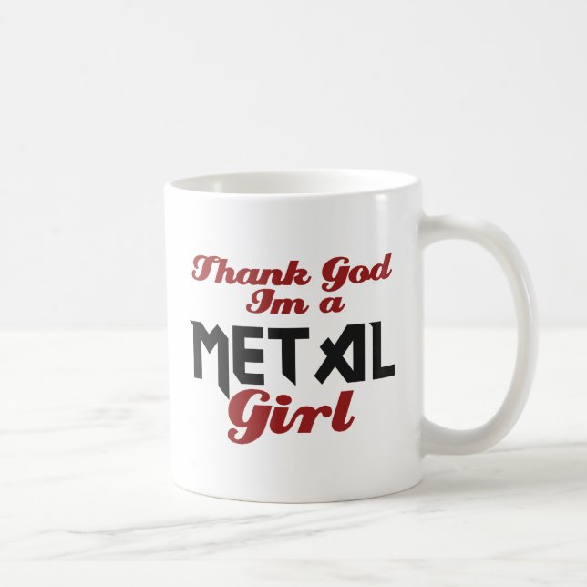Tack och lov att jag är en Metall-flicka Kaffemugg (Höger)