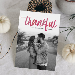 Tack och lov Brushed   Fotokort för Thanksgiving Julkort