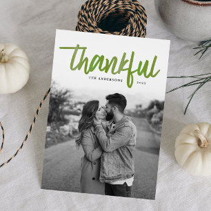 Tack och lov Brushed Fotokort för Thanksgiving Julkort
