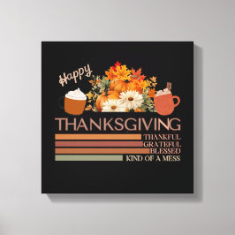 Tack och lov, design med bläck Thanksgiving Canvastryck