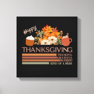 Tack och lov, design med bläck Thanksgiving Canvastryck