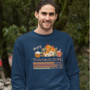 Tack och lov, design med bläck Thanksgiving Lång Ärmad Tröja