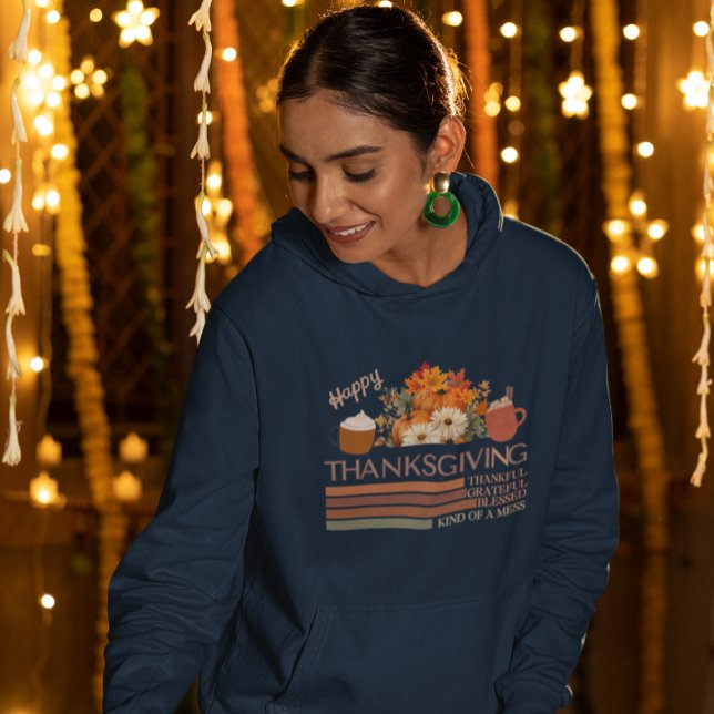 Tack och lov, design med bläck Thanksgiving T Shirt (Skapare uppladdad)