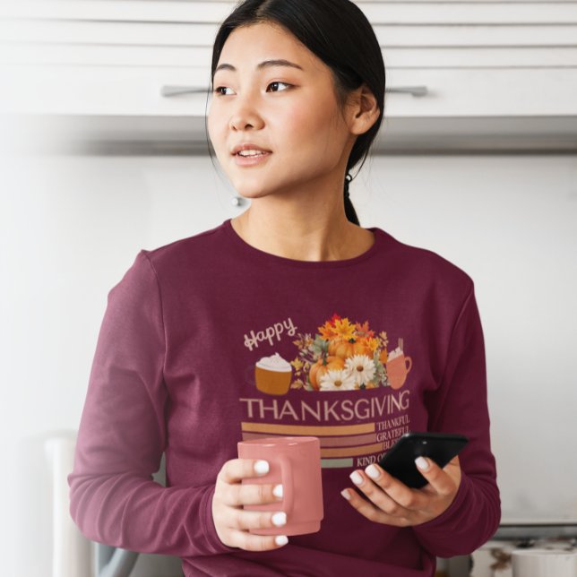 Tack och lov, design med bläck Thanksgiving T Shirt (Skapare uppladdad)