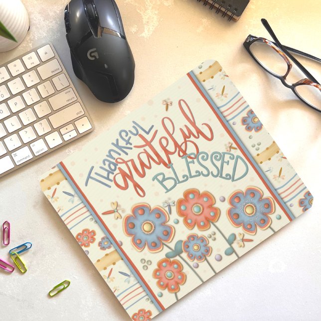 Tack och lov Dragonfly-Roligten för Blommigt Musmatta (Inspirivity Blessed, floral, dragonfly, mouse pad
)