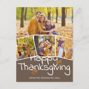 Tack och lov, Happy thanksgiving-familjens foto Helg Vykort