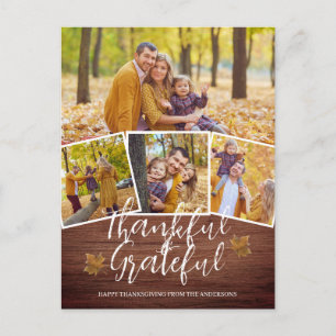 Tack och lov, Happy thanksgiving-familjens foto Helg Vykort