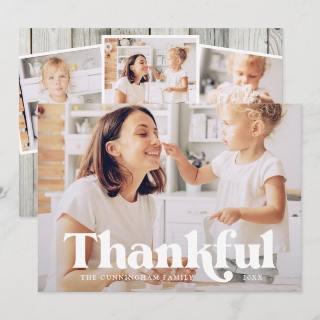 Tack och lov Happy thanksgiving Modern Land Rustic (Fram/baksida)