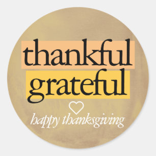 Tack och lov:happy thanksgiving runt klistermärke
