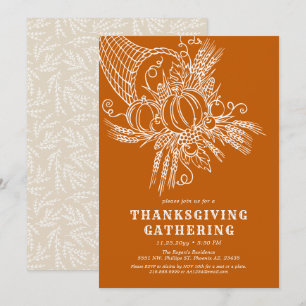 Tack och lov Harvest   Thanksgiving Party Orange Inbjudningar