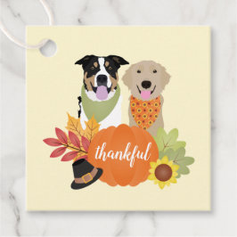 Tack och lov Hundar Thanksgiving Harvest Pumpkins Gåvor Etiketter